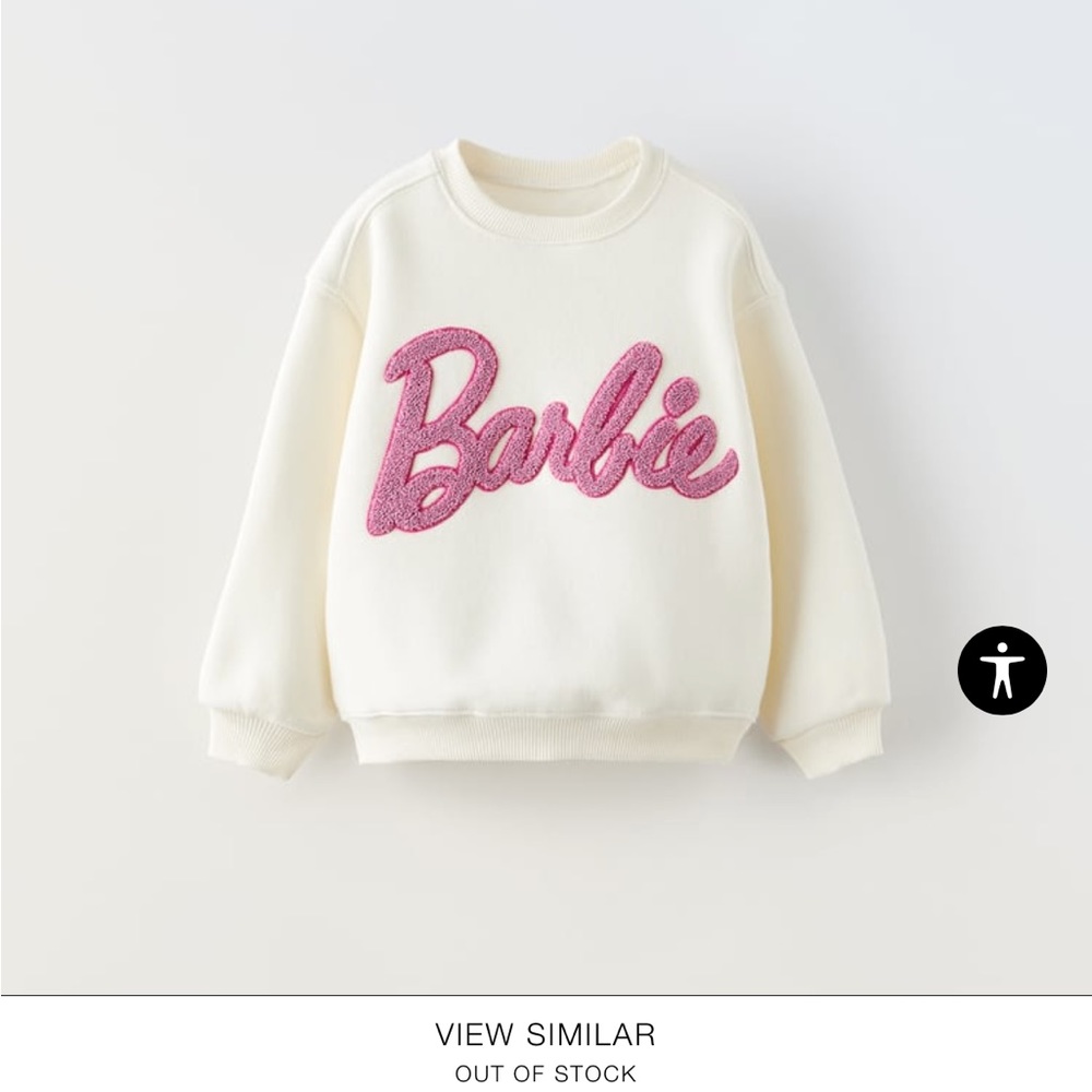 Zara 2/3yr Barbie sweatshirt NWT